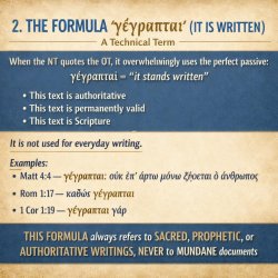2. THE FORMULA “γέγραπται” (IT IS WRITTEN) — A Technical Term Wh meme template