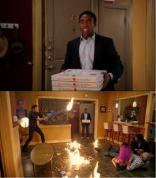 Community Fire Pizza Meme meme template