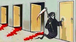 death knocking at the door meme template