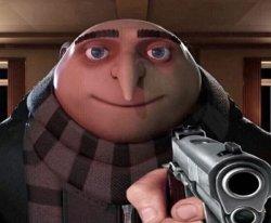 Gru Gun meme template