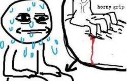 horny grip meme template
