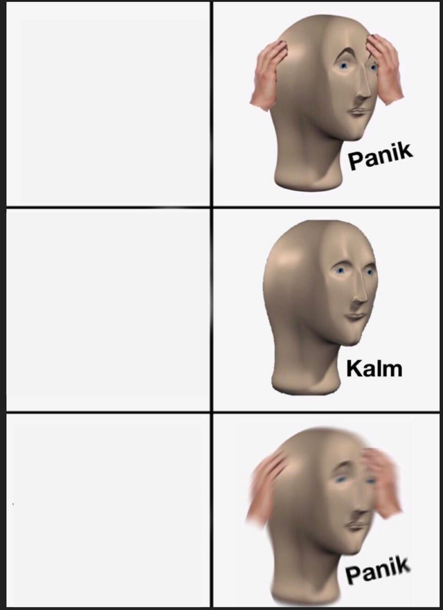 Panik Kalm Panik meme template
