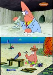 PAtrick, Smart Dumb meme template