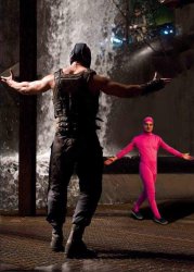 Pink Guy vs Bane meme template