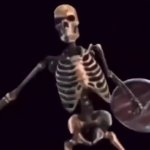 Skeleton Shield Banging meme template